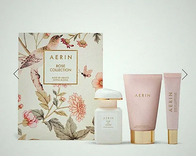 Aerin Rose De Grasse Joyful Bloom Holiday Gift Set Perfume & Body Cream & Lip