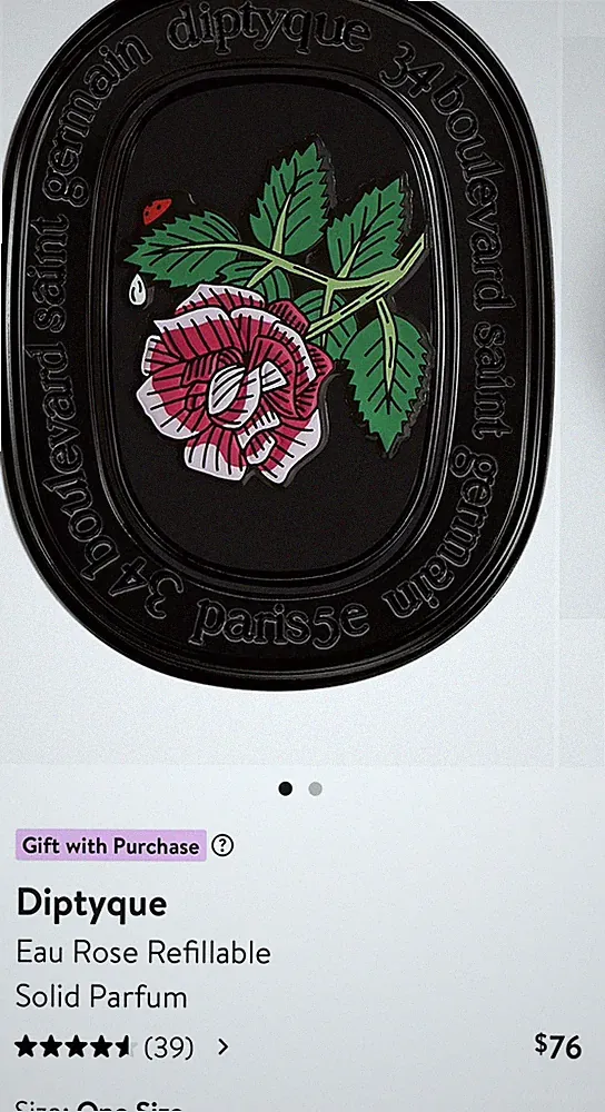 Diptyque Eau Rose Refillable Solid Perfume 0.11oz 3g Sealed, New In Box